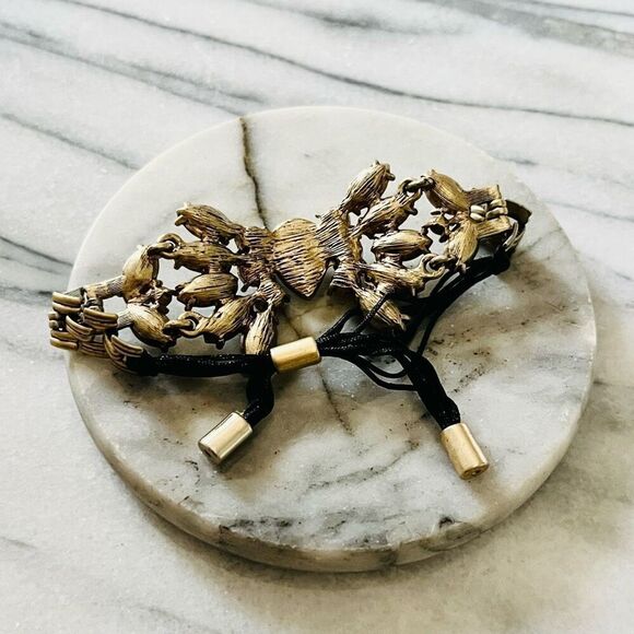 Multicolor Crystal Wrap Bracelet Black Gold Dark Silver Bolo Tie Adjustable - Picture 4 of 6